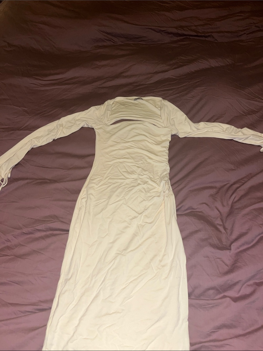 Cream white bodycon maxi dress